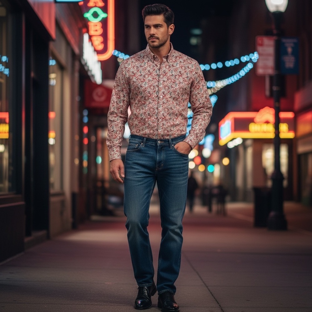 Cremieux Classics Paisley Button-Down Shirt Men’s Large 100% Cotton – Red Print